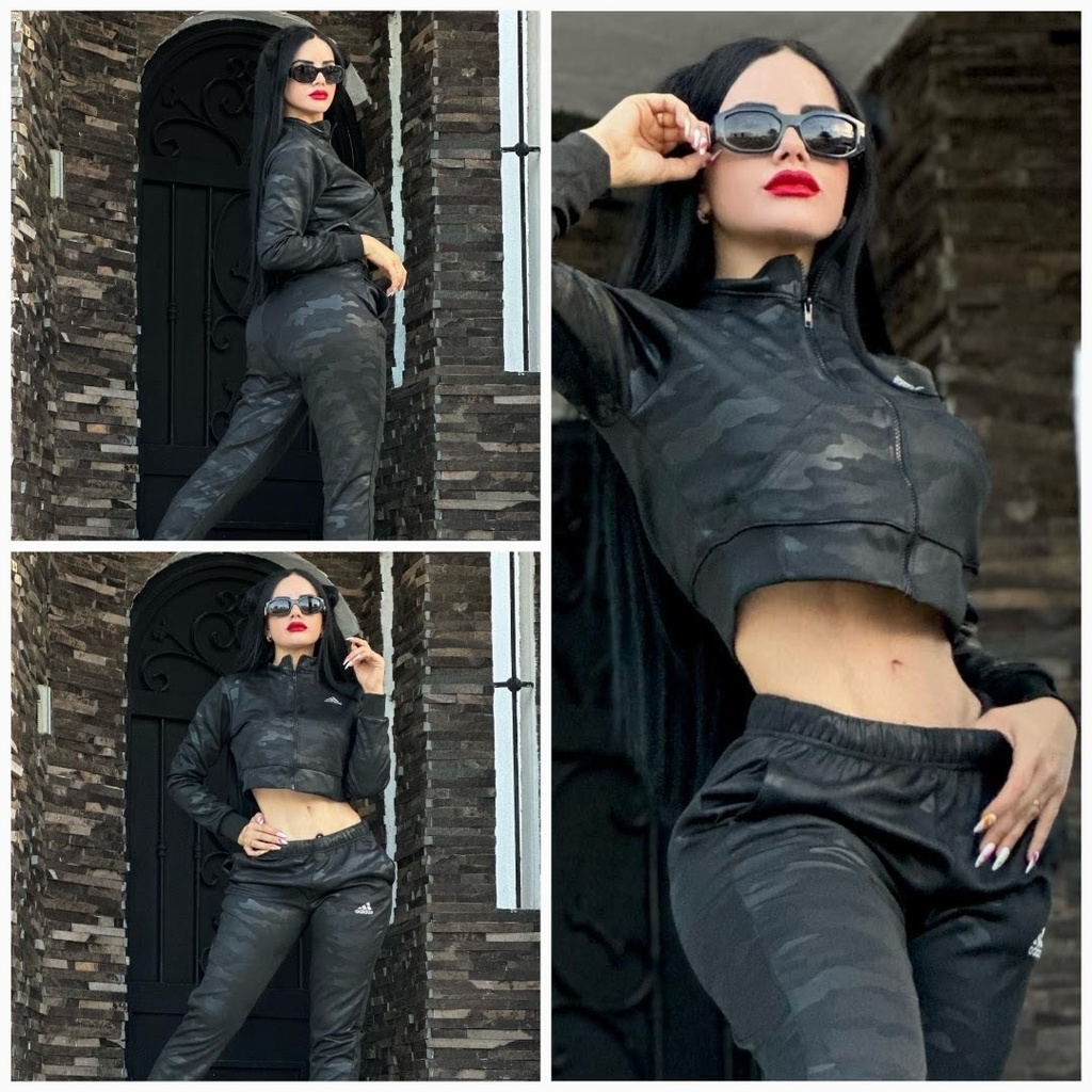 Conjunto Hammer Dama "Adidas" - Camuflaje Negro